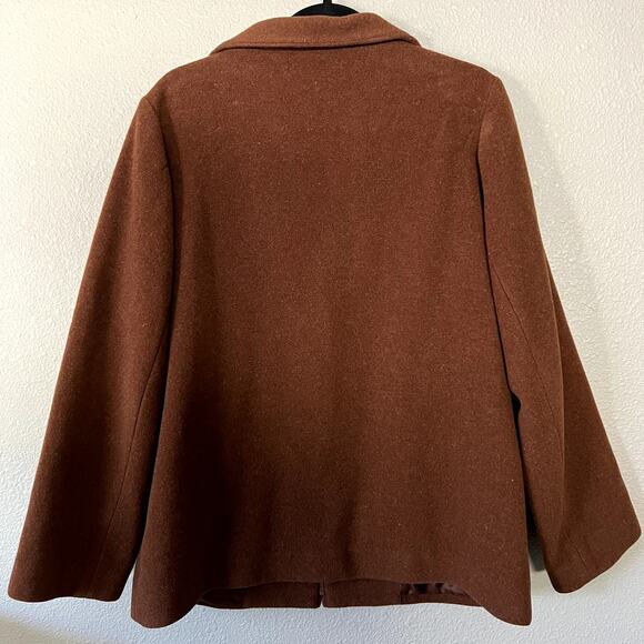 Eileen Fisher Brown Wool Zip Front Quality Jacket Coat Pockets Womens Medium - Picture 4 of 7